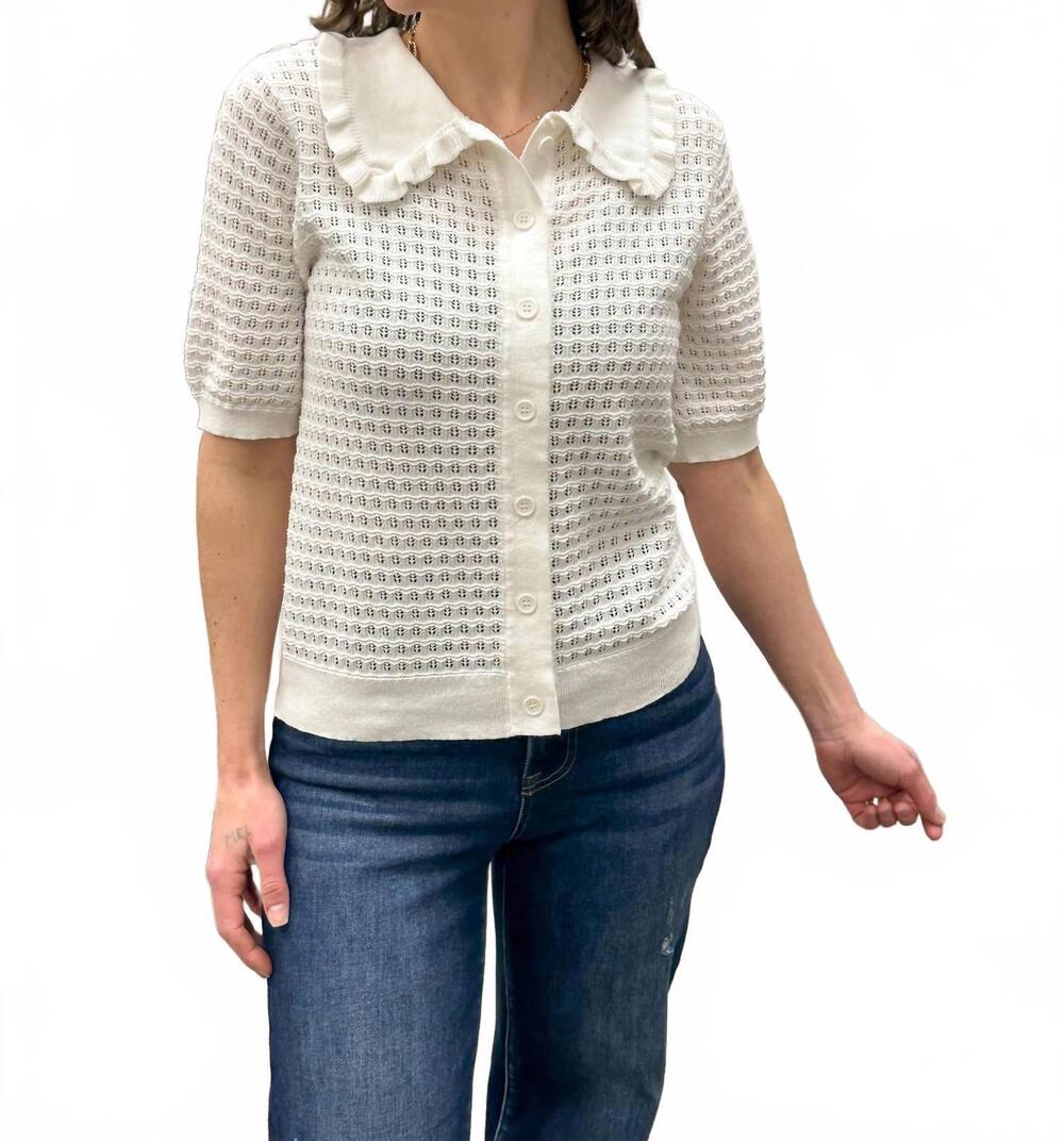 NEW STACCATO peter pan collar cardigan in ivory